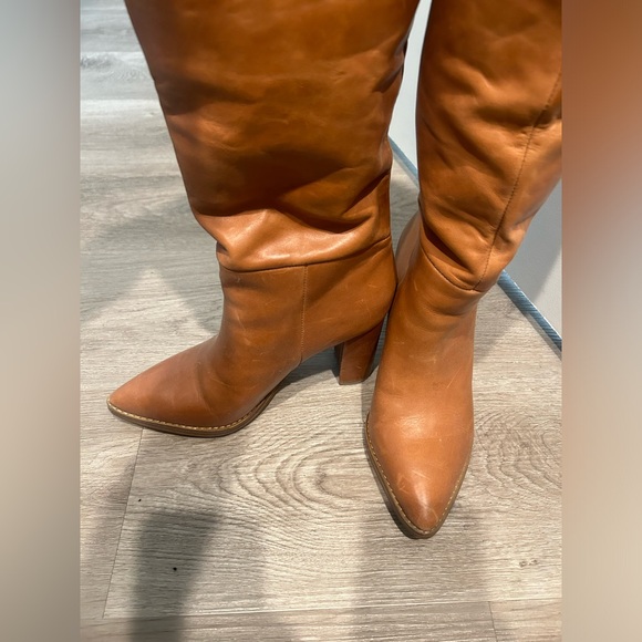 Brown Leather Knee-High Boots - Picture 2 of 4